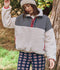 The Print-Mix Plush Terrain Half Zip - Mini Frosted Daisy and Cream